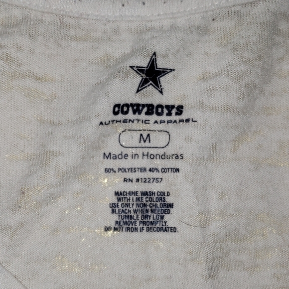 Cowboys Authentic Apparel T-Shirt Size Medium - Picture 3 of 4